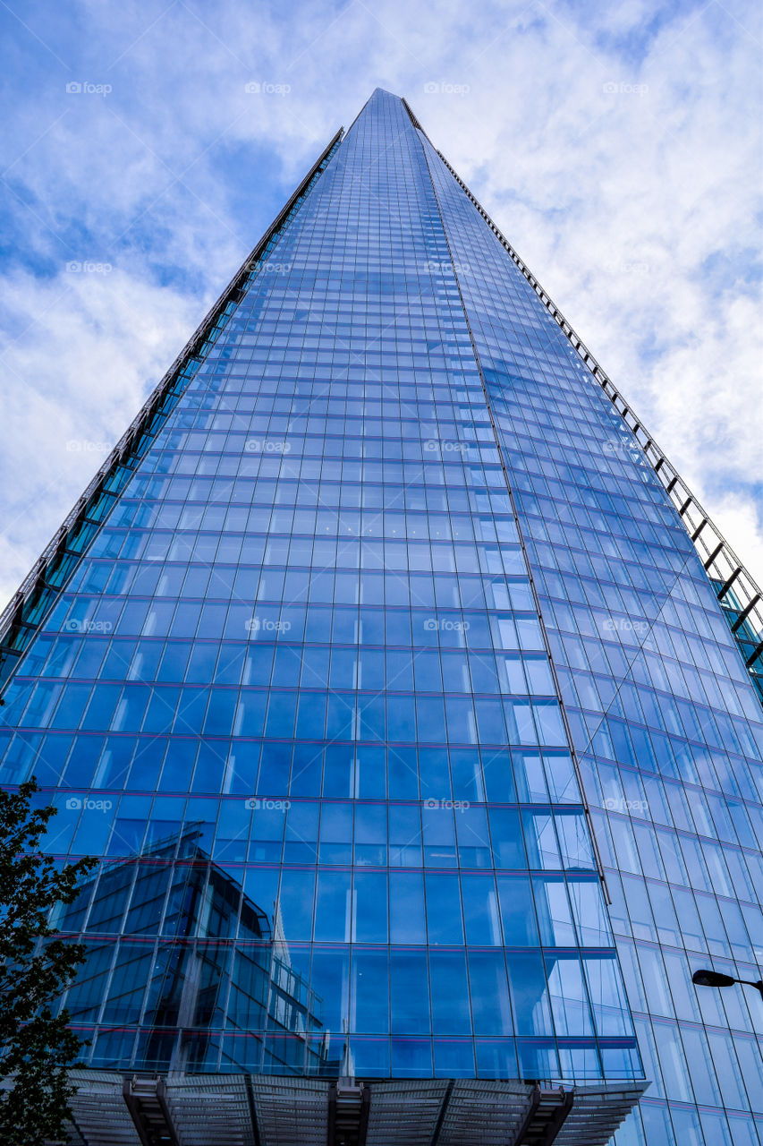 Glass Shard. perspective shot of the share building in London