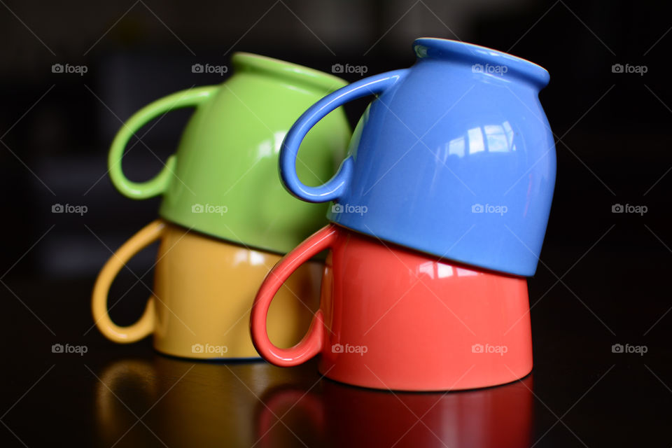 Colorful cups for coffee