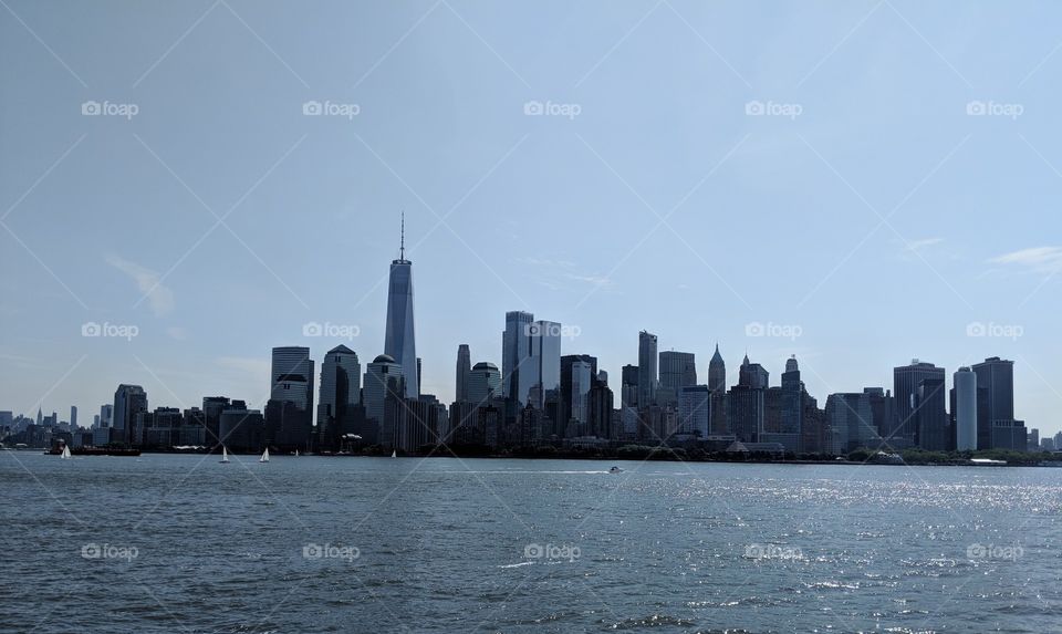 Beauiful New York City from the New Jersey ferry