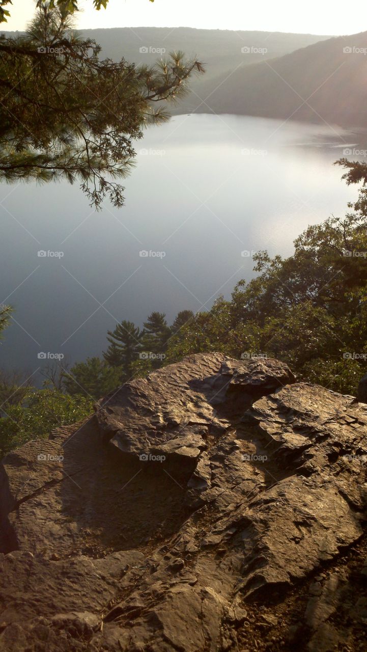 Rocky Summit Overlooking Lake