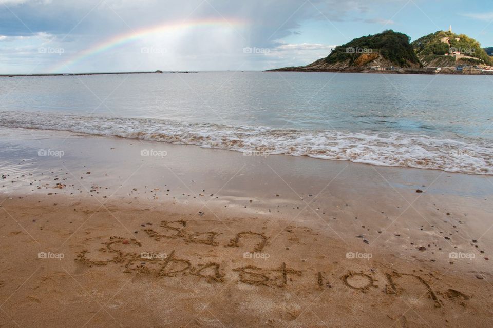 San Sebastián in sand 