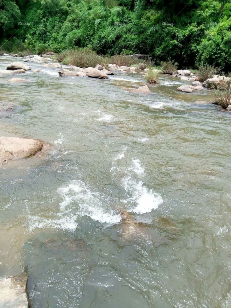 Water going down and some stones are there