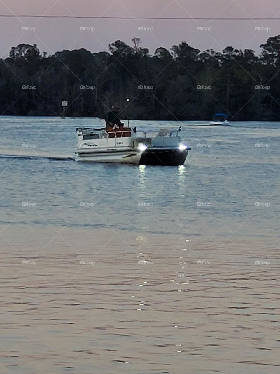 Boat ride on a spring evening