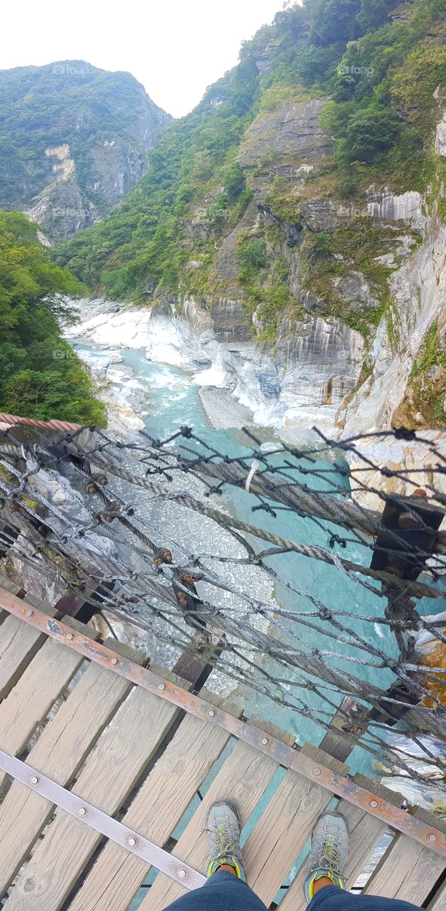 Taroko Gorge view from suspension bridge