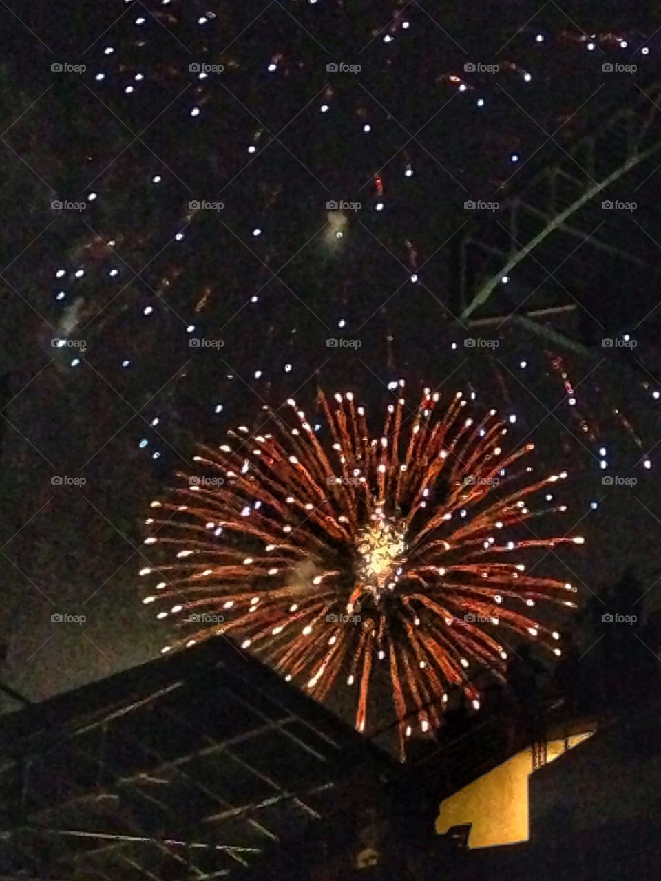 Light explosions. Fireworks at globe life park in Arlington Texas
