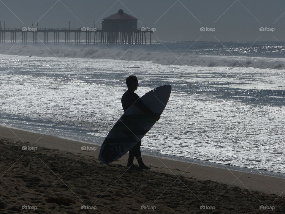 Surfer on beach