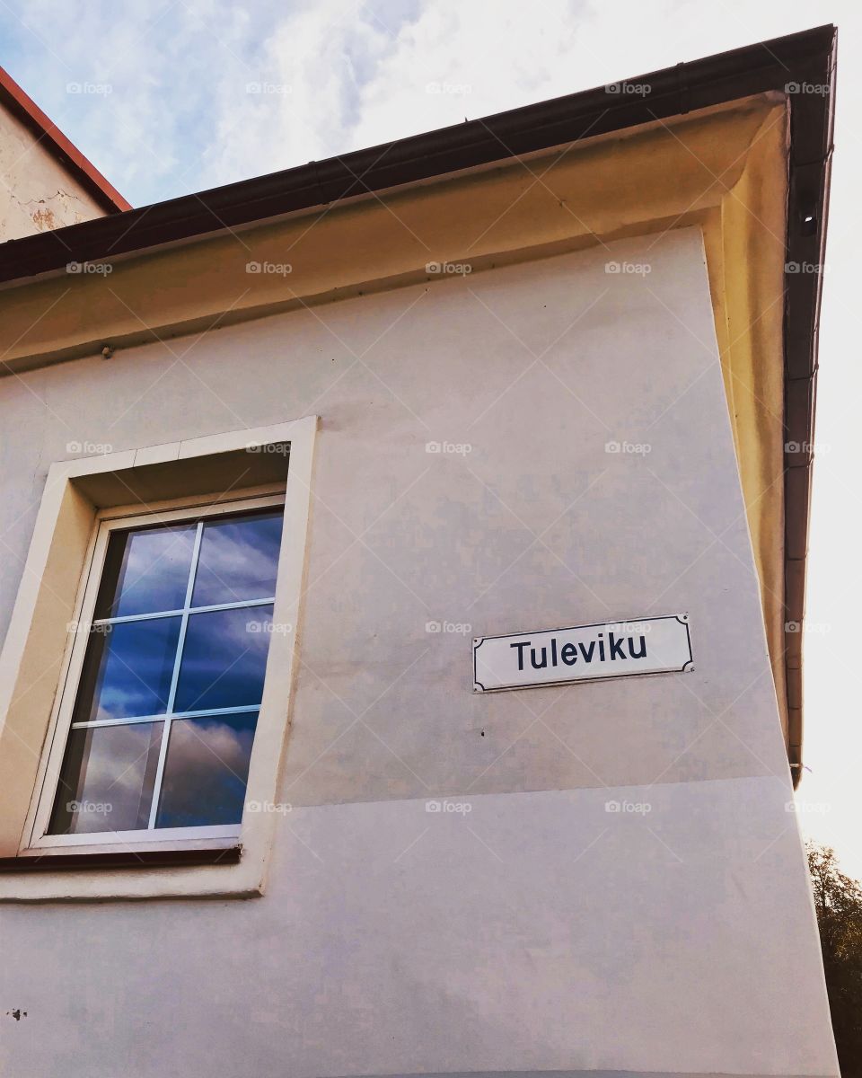 a window of one of the few old preserved houses in Narva.Narva. Estonia.