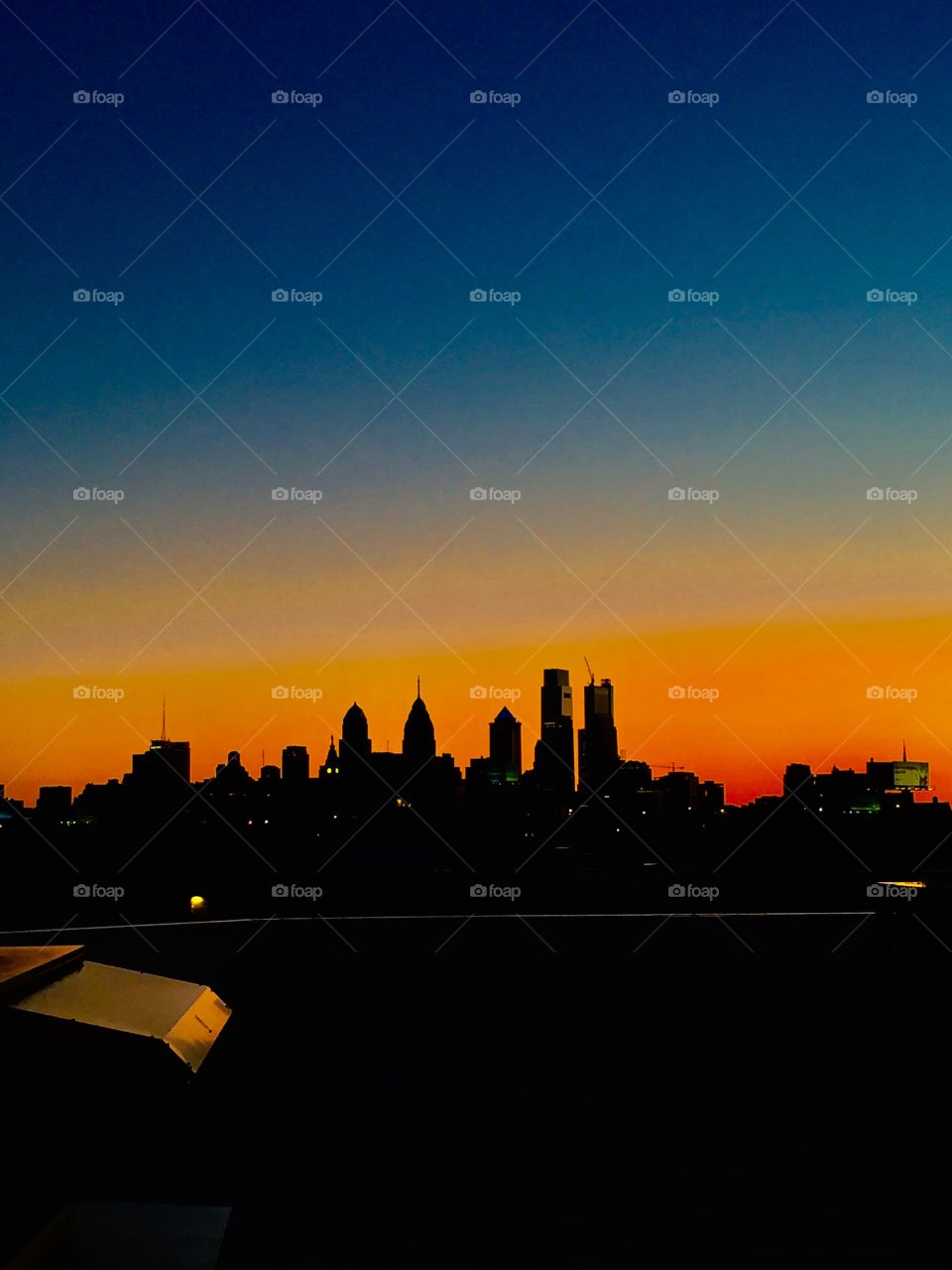 The Philadelphia City Skyline. 