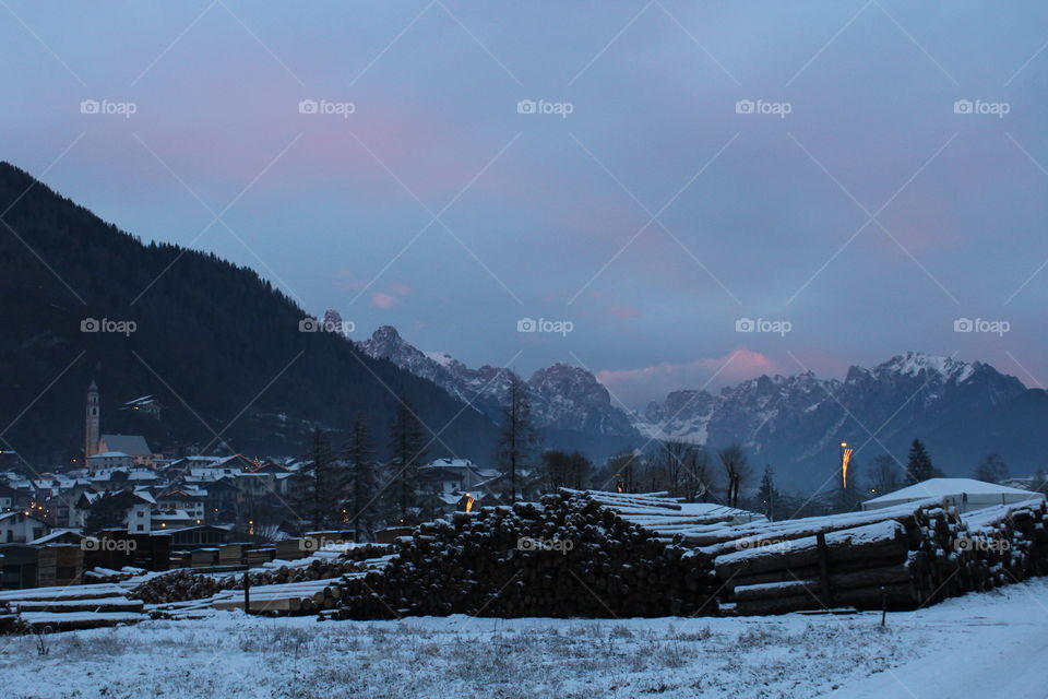 sunset on the dolomites