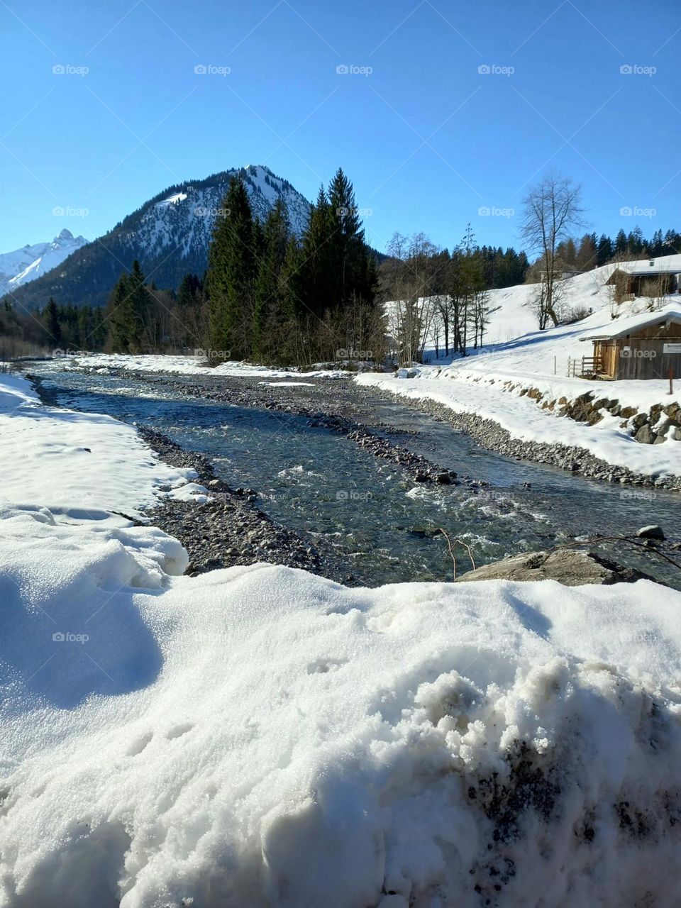 River Through the Snowy Mountains