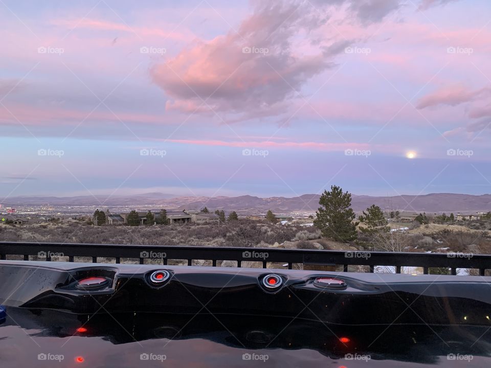 Beautiful Reno evening sky enjoyed while hot tubing. 