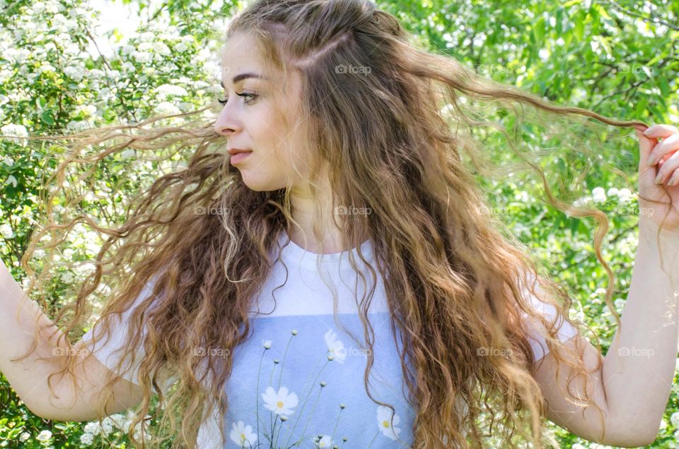 Woman with beautiful natural hair