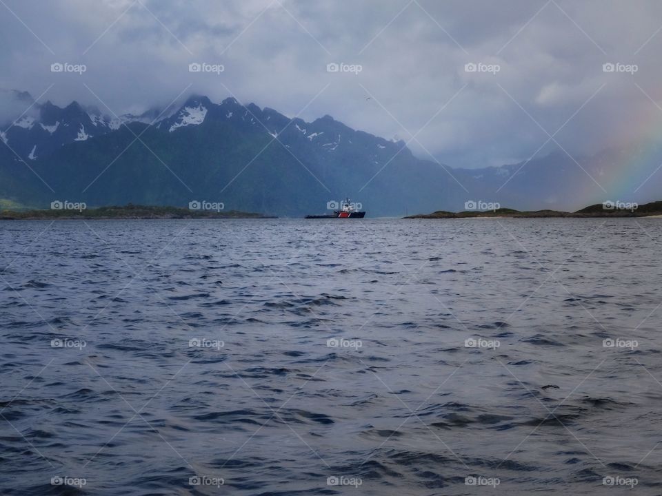 Boat sailing in the sea