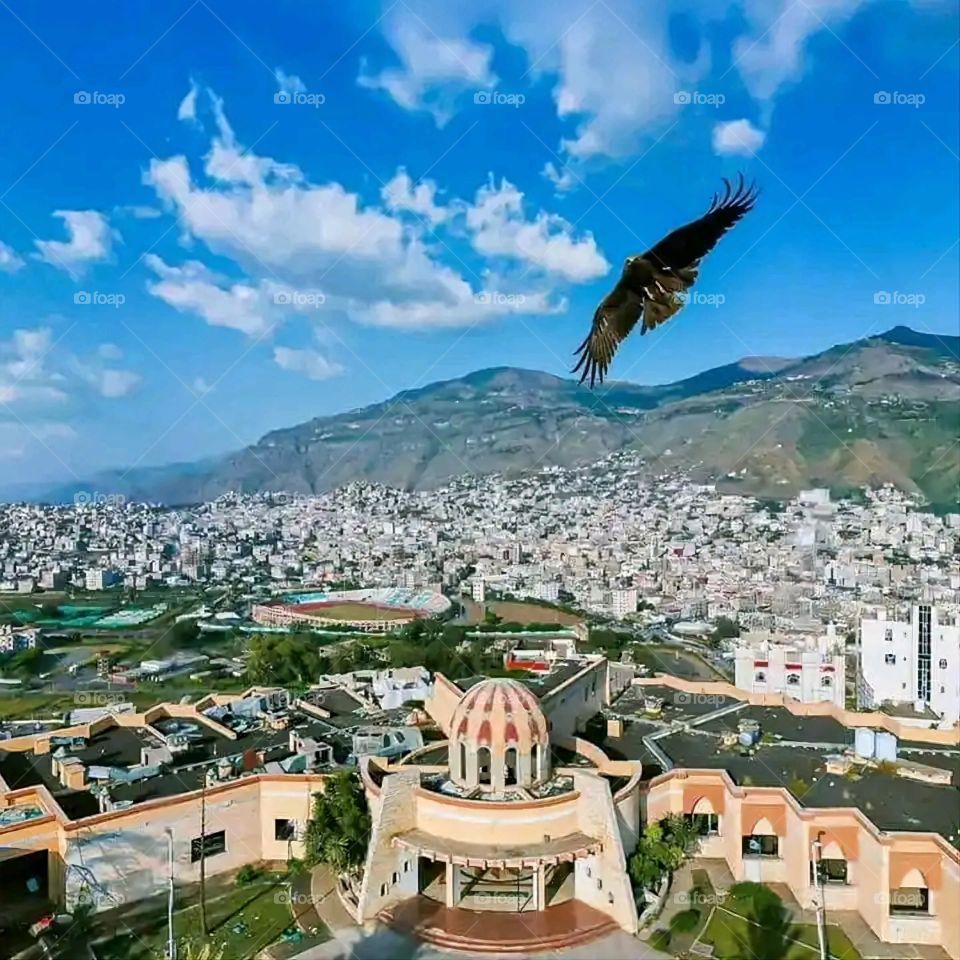 Glory be to God, the magnificent and picturesque view and the natural green trees are a view that is nothing more wonderful than it