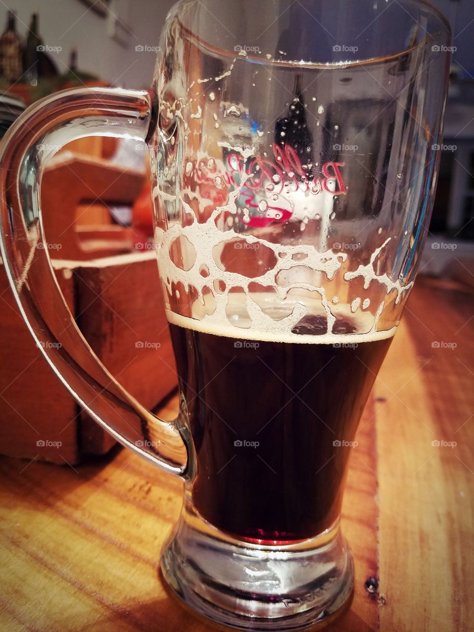 Glass full of tasty porter