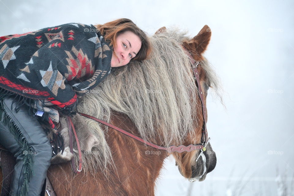 Woman enjoying horse ride