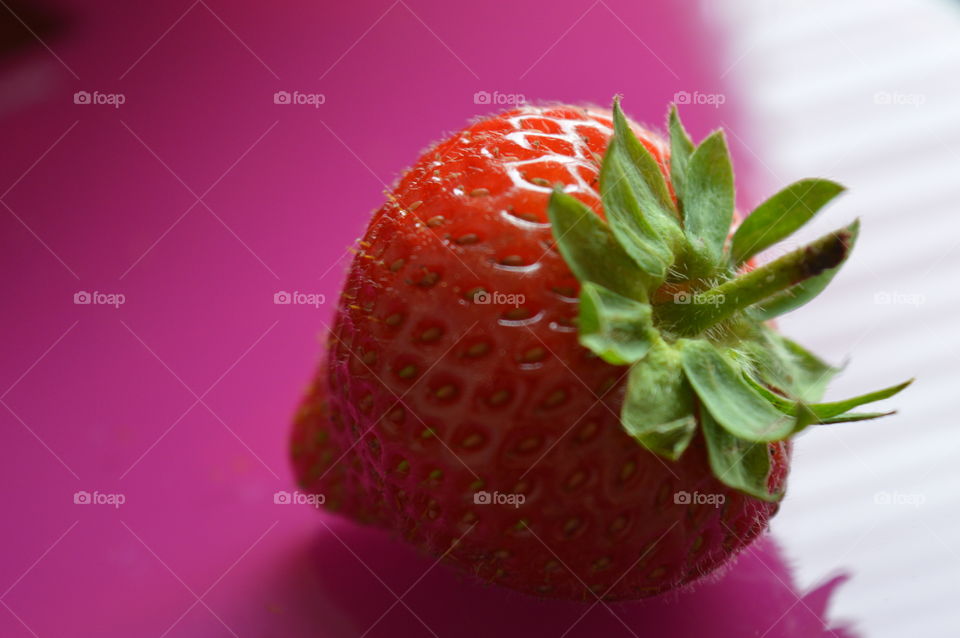 strawberry in macro