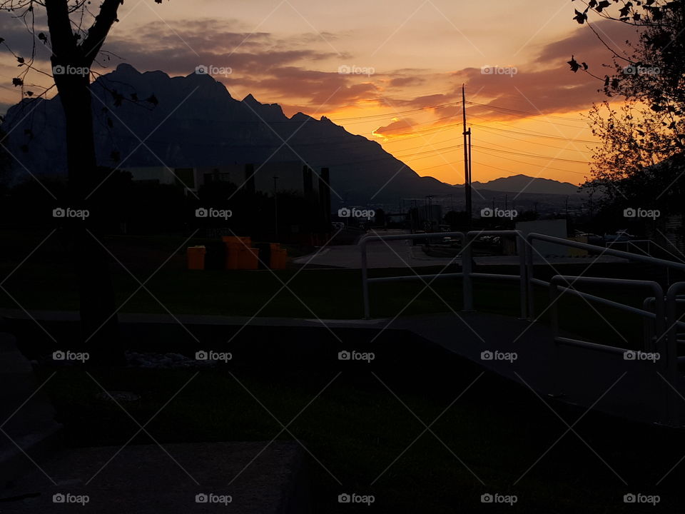 sunset at university