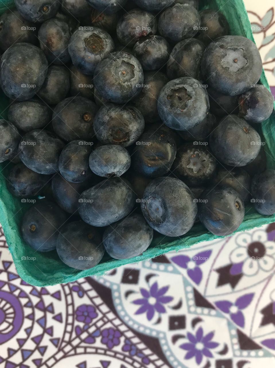 Close up blueberries basket 
