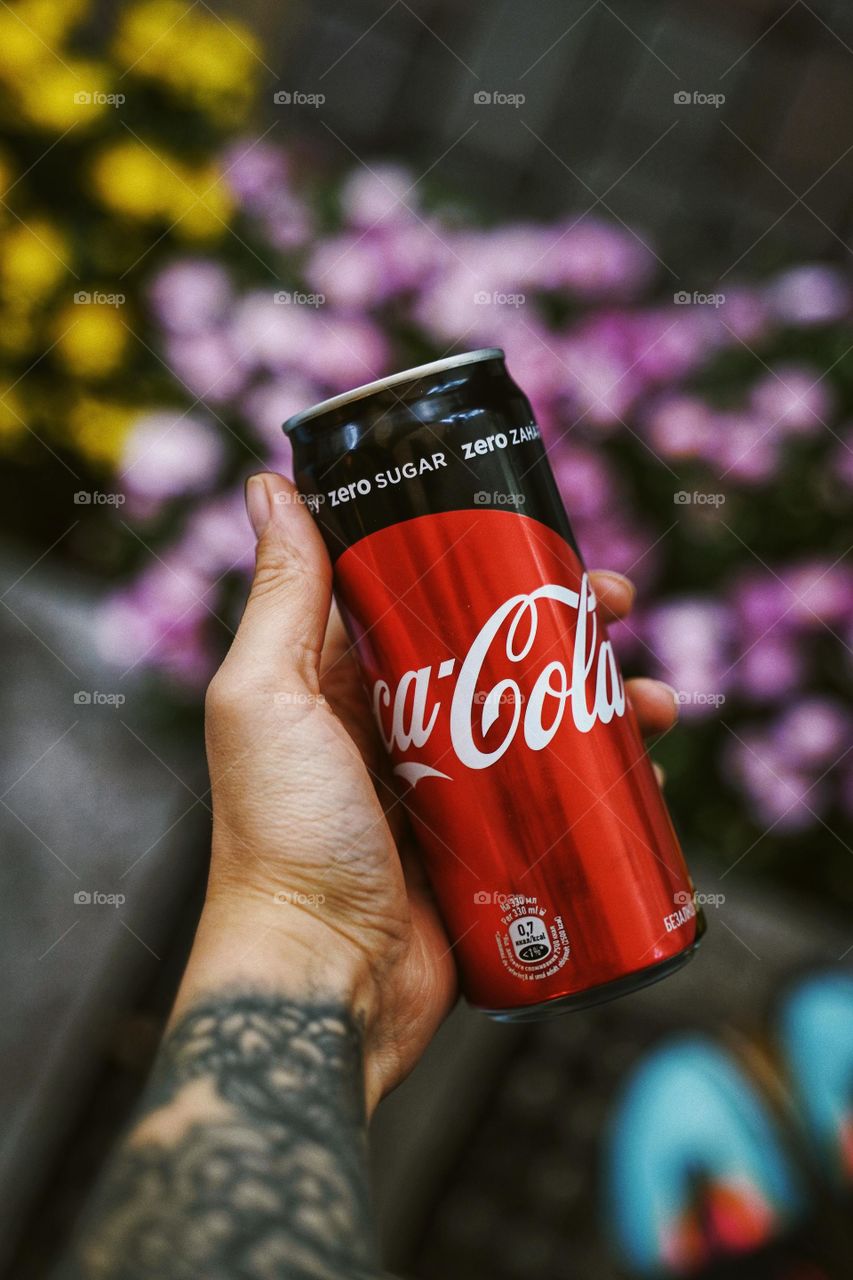coca cola zero and a beautiful background
