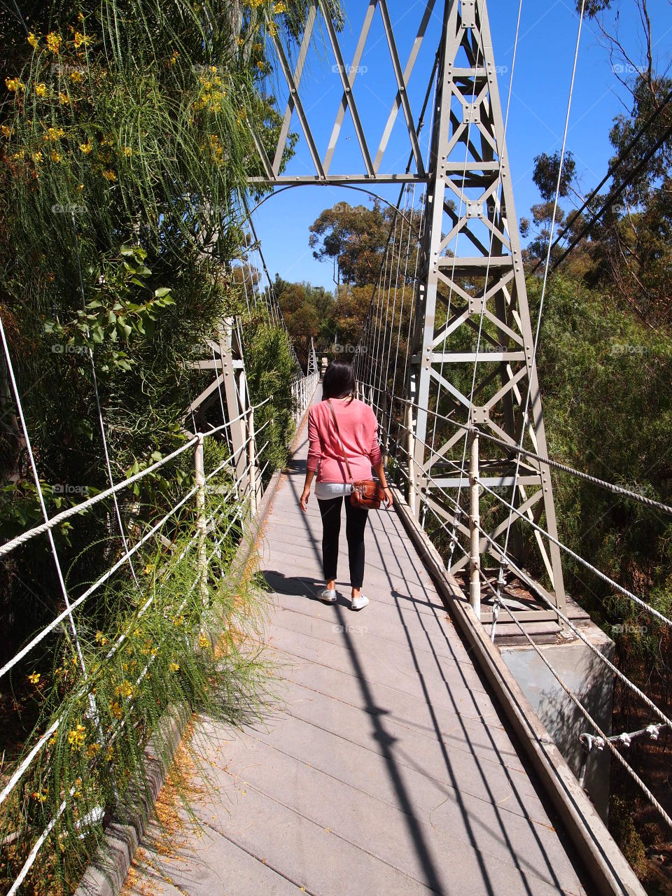 Strolling on the Suspension Bridge. Conquering my fear of heights. 