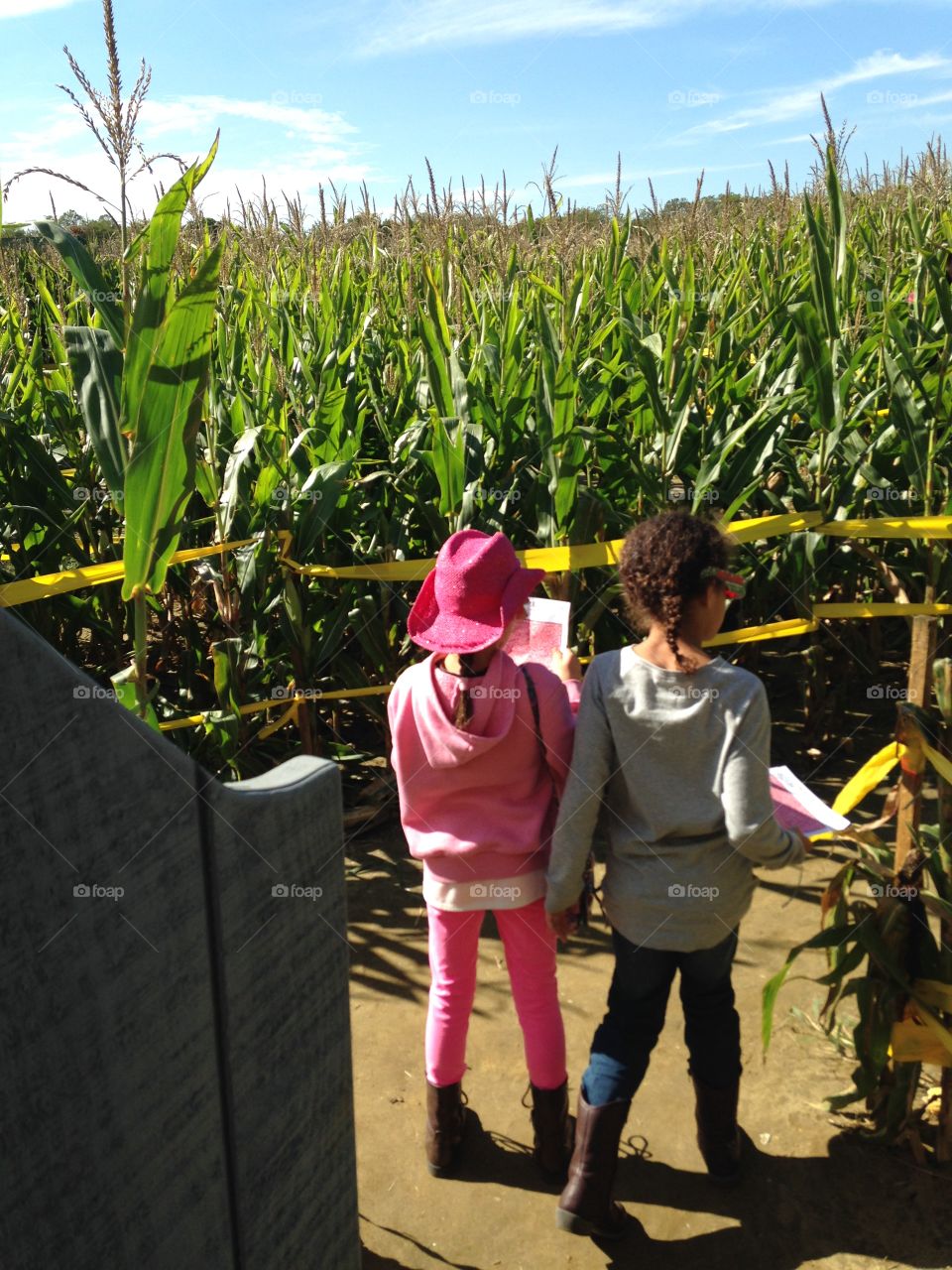 Following the Autumn corn maze