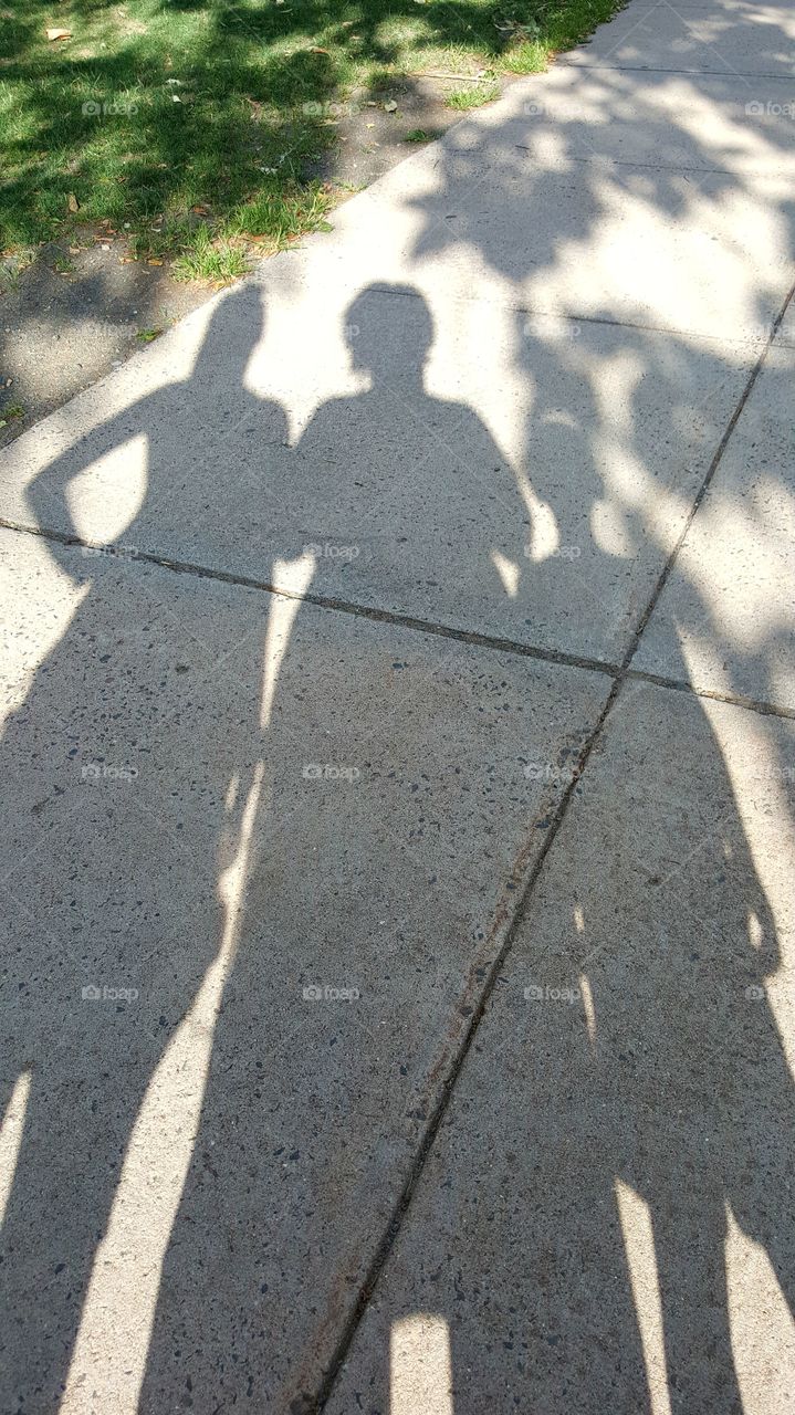 Mommy, Daughter, and son Shadows