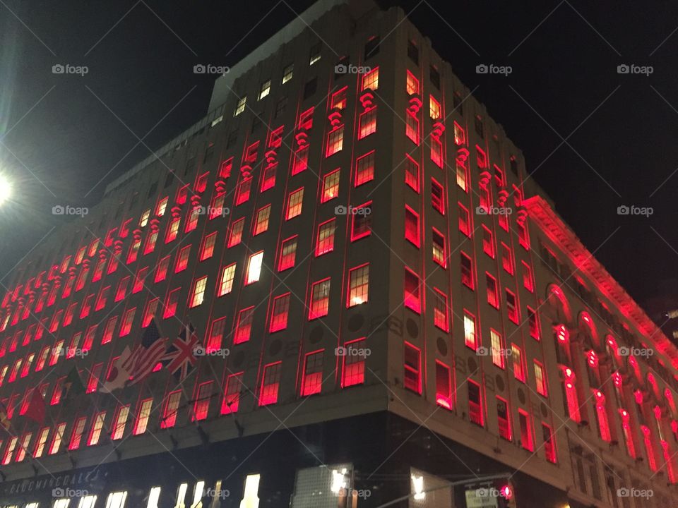 Building dressed in red 