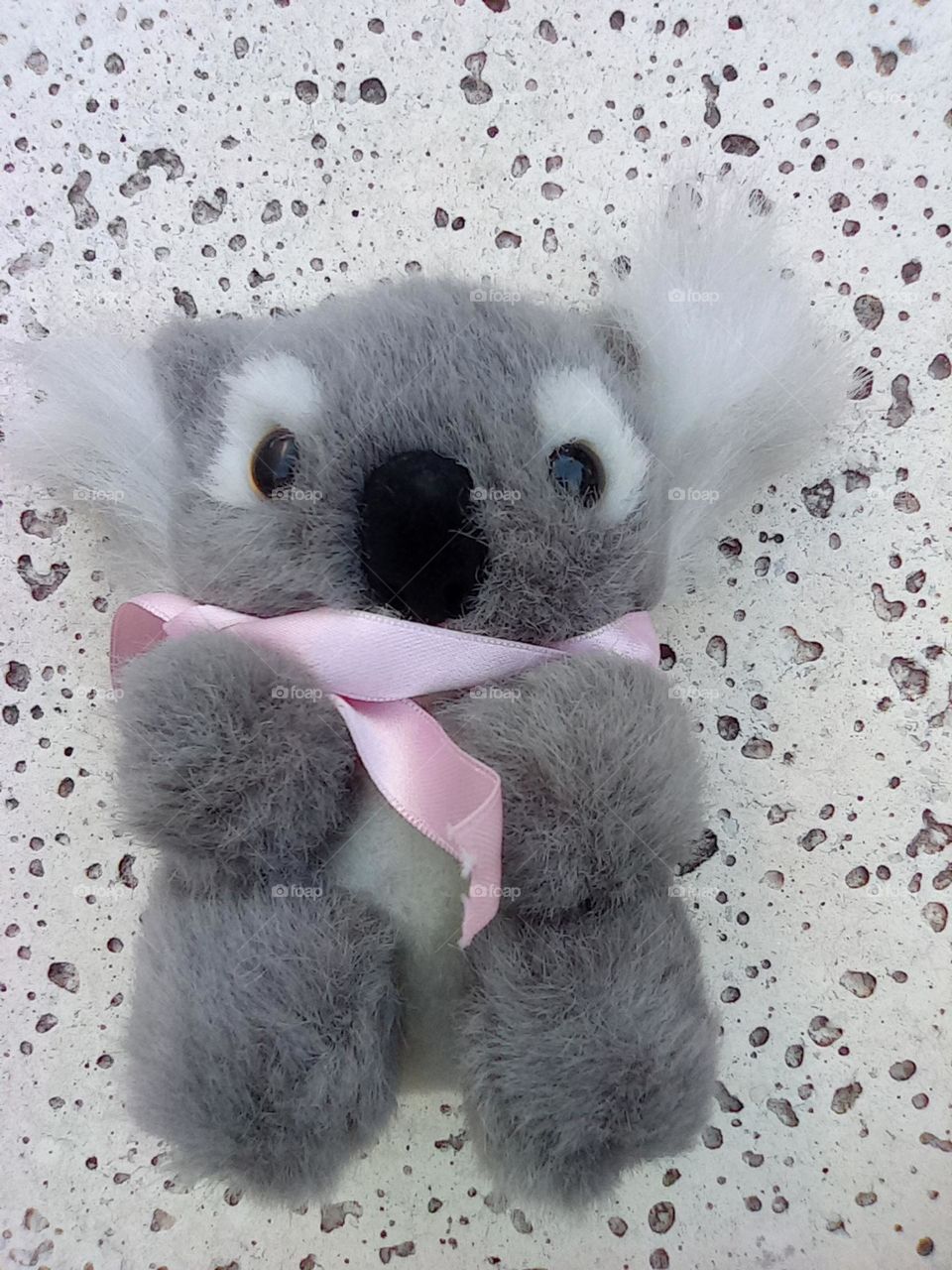 Koala bear with ribbon / Koala con cinta rosa bebé