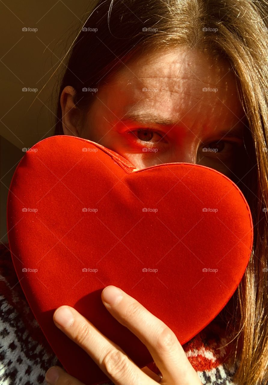 A Girl with Red Heart . 