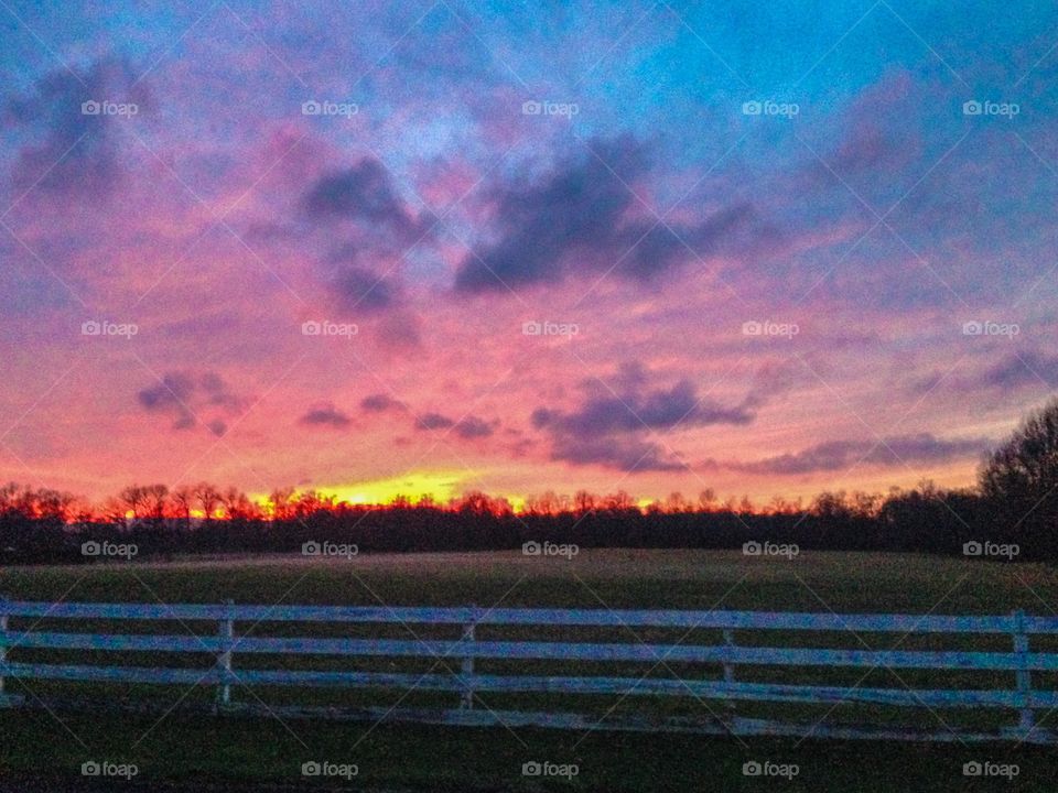 Farm sunset