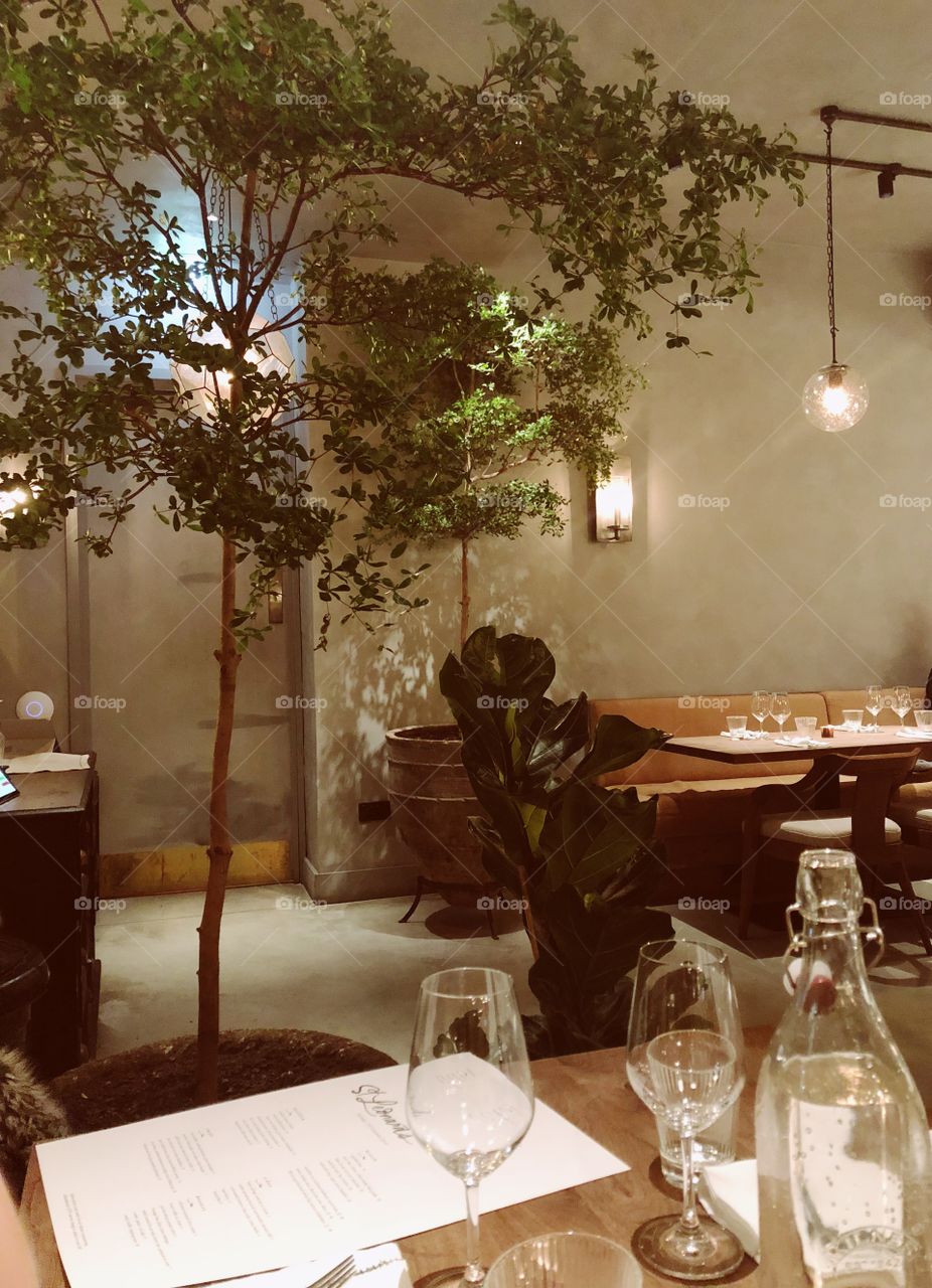 Empty restaurant scene