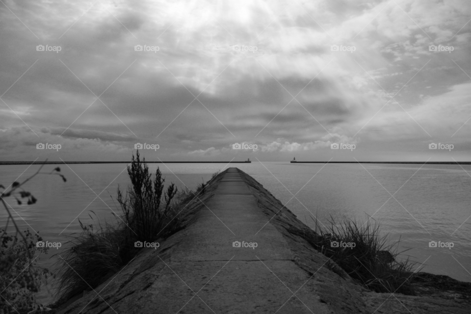 clouds sun water black and white by a.bondesson