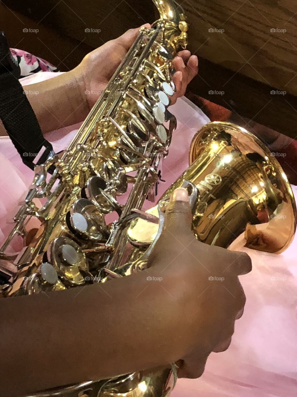 Saxophone in hand