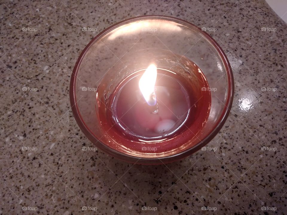 Melting candle in