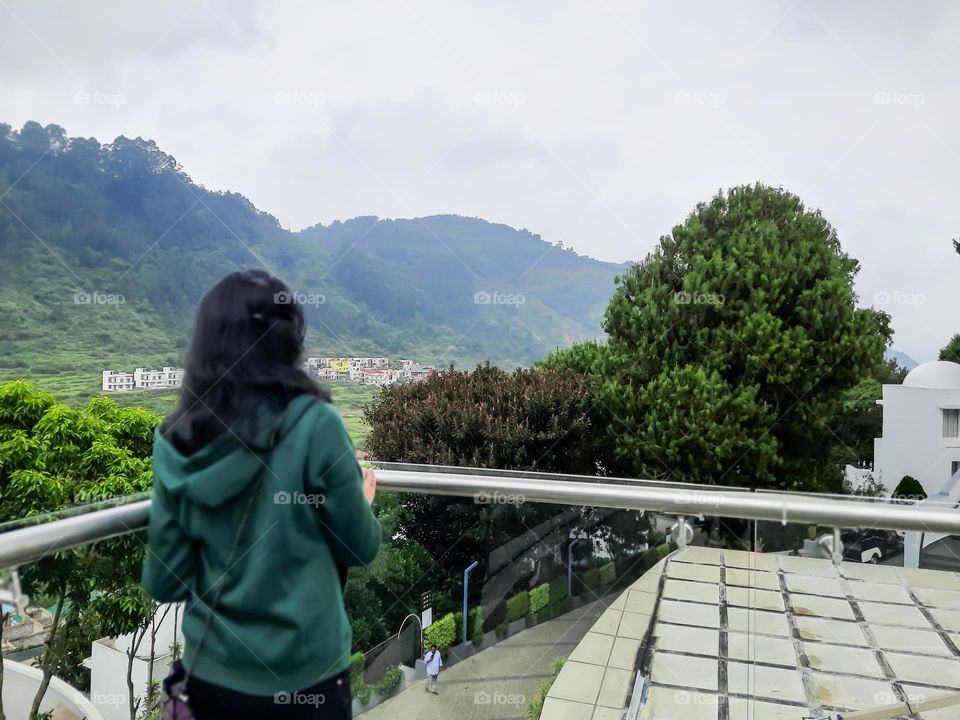 Woman enjoying the beauty of nature