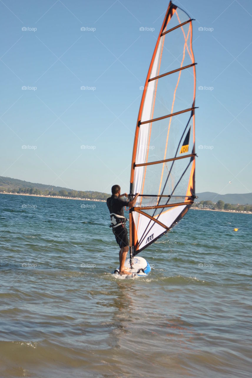 A wind surfer in Black sea