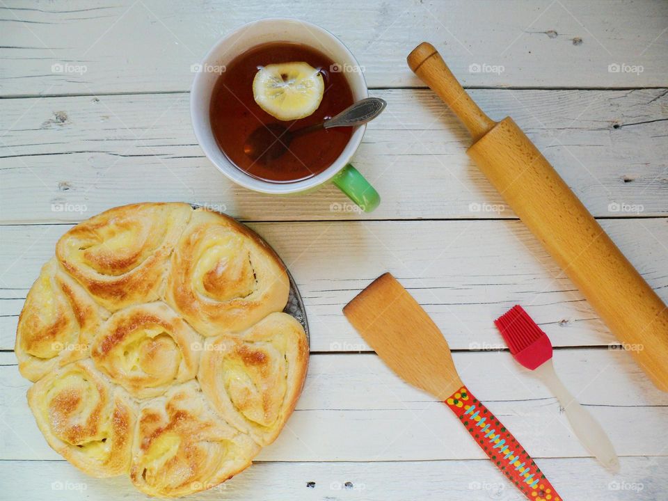 Home-made cake and a cup of tea