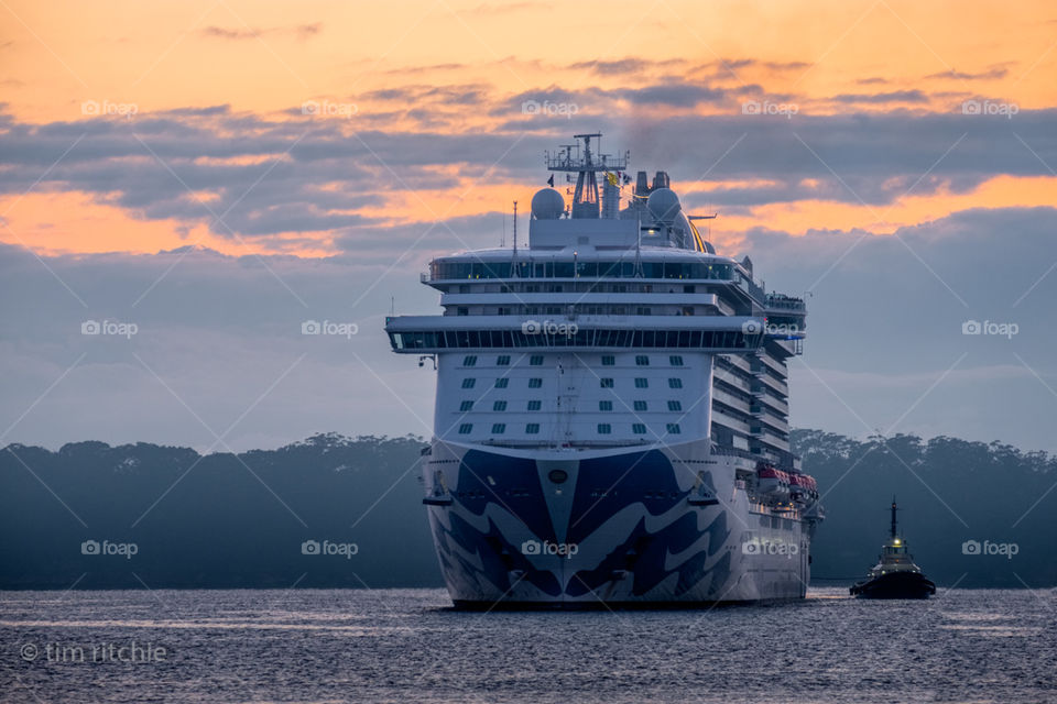 There are many ships that come into Sydney Harbour early in the morning with the name Princess in the title. I think this one was the Can I Hold Your Hair Back Princess 