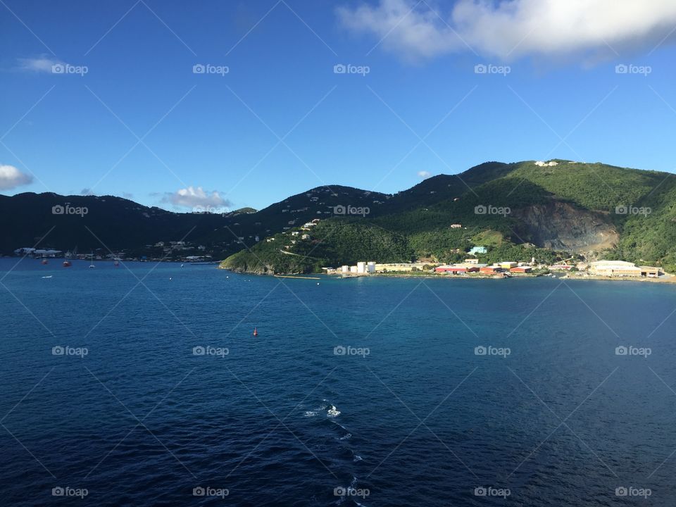 Tortola mountainous coastline 