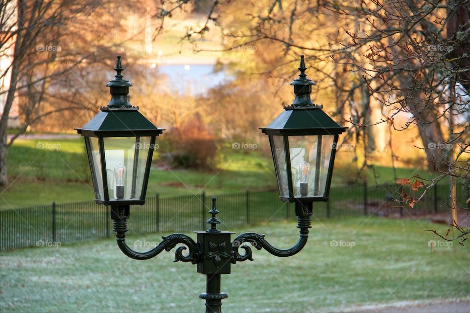 Garden lighting in autumn 