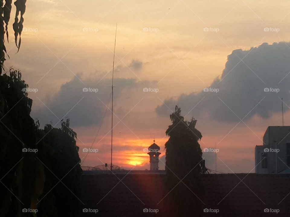 sunset - mosque
