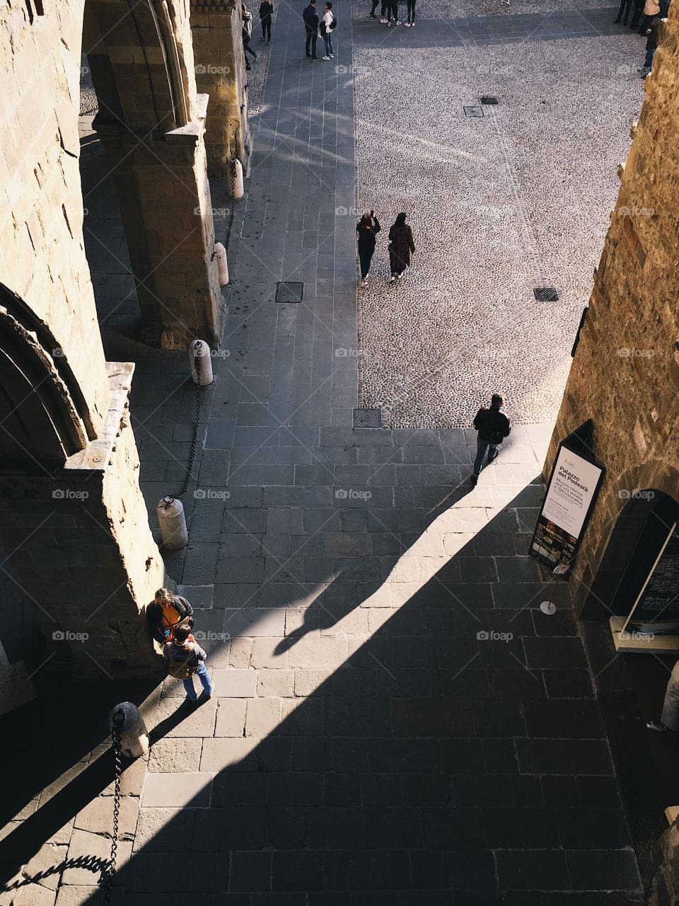 Seen from above in Bergamo Alta, Italy