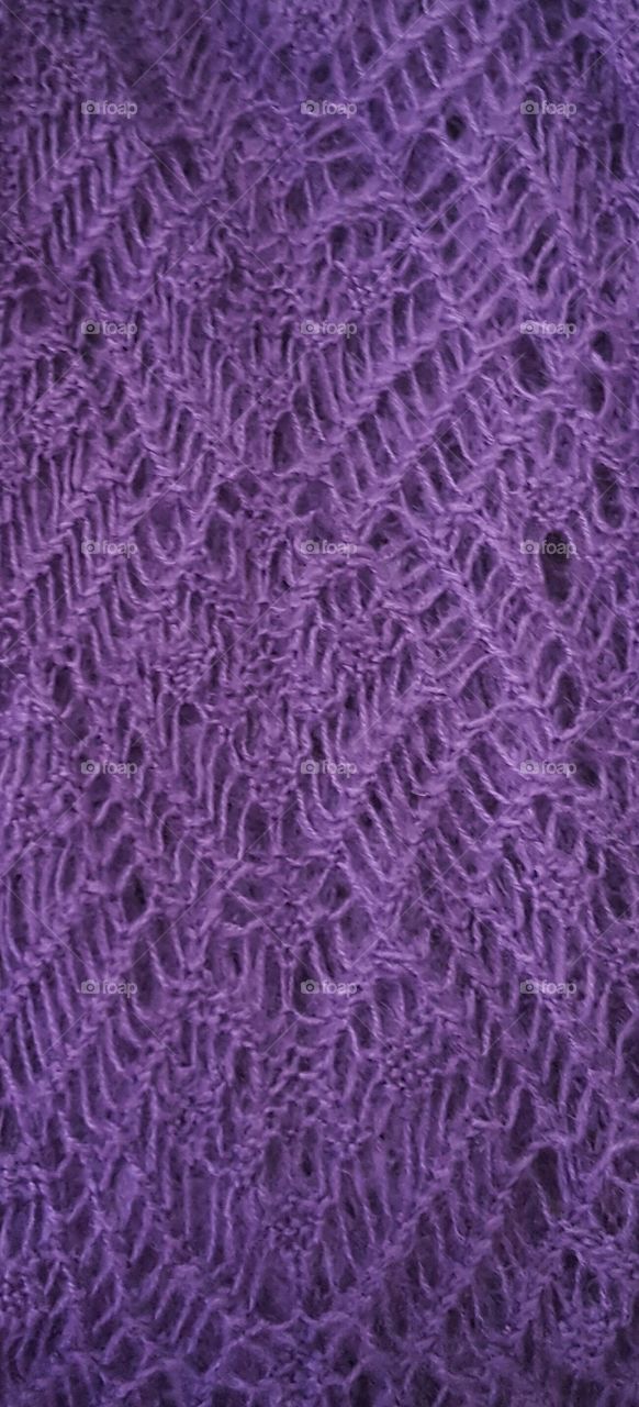 purple wool crochet scarf