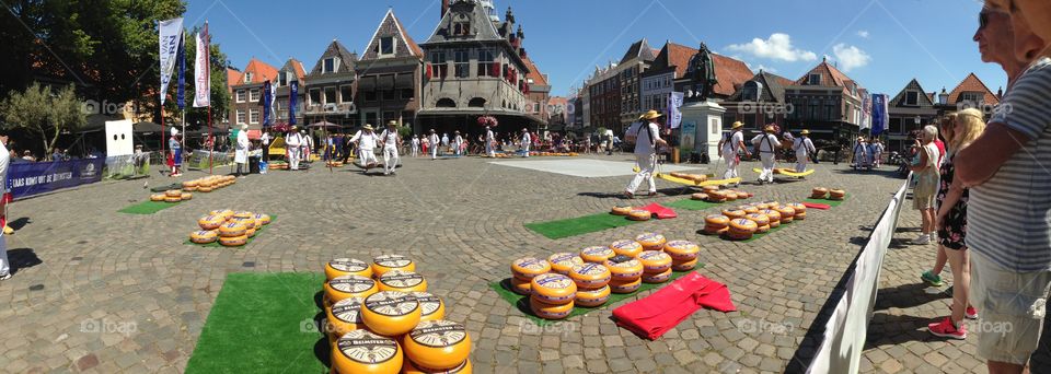 Cheese market in Hoorn, North Holland, Netherlands 