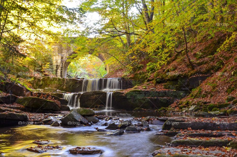 Beautiful waterfall, Bulgaria, autumn landscape