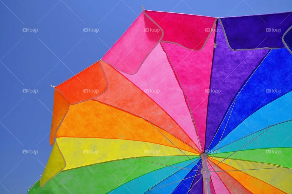 Colorful beach umbrella. 