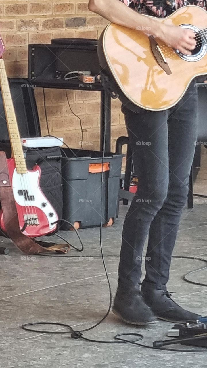 a musician and his instruments