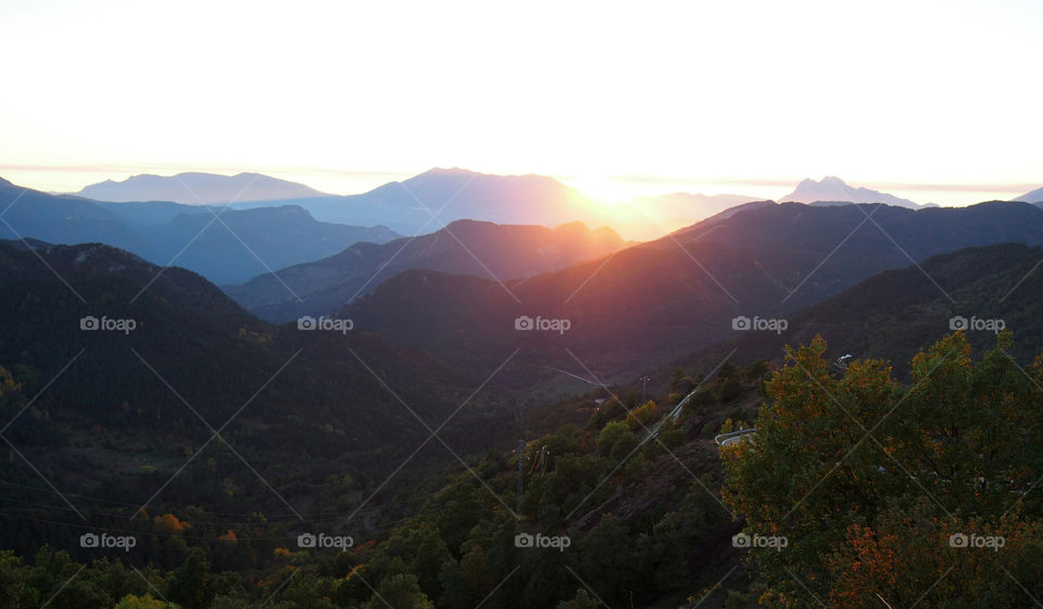 sunbeams in the mountains
