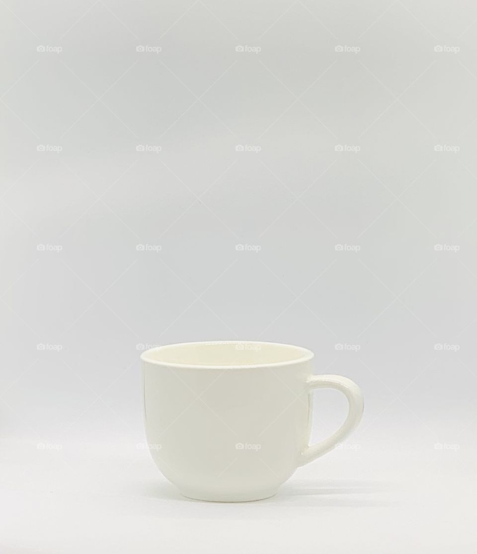 White porcelain small tea cup.